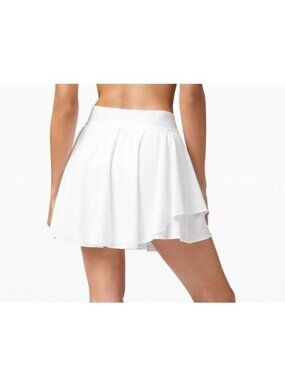 Lululemon Court Rival High Rise Skirt 8 White *Tall Tennis Active Golf Mini